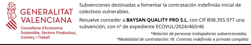 Subvención Baysan Quality 2